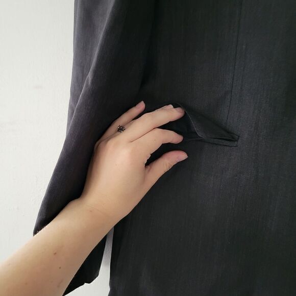 Kenneth Cole New York 100% Wool Gray Suit Coat Jacket 40R 34W - Picture 2 of 9